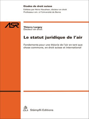 cover image of Le statut juridique de l'air